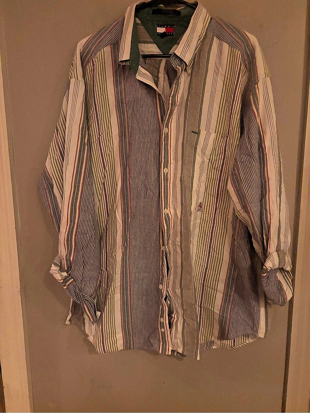 Tommy Hilfiger Men's Multicolor Striped Button Down Shirt